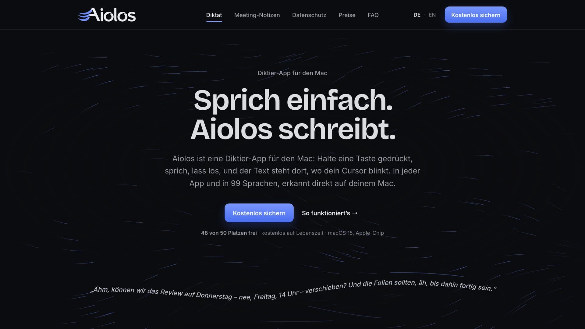 Produktseite getaiolos.com
